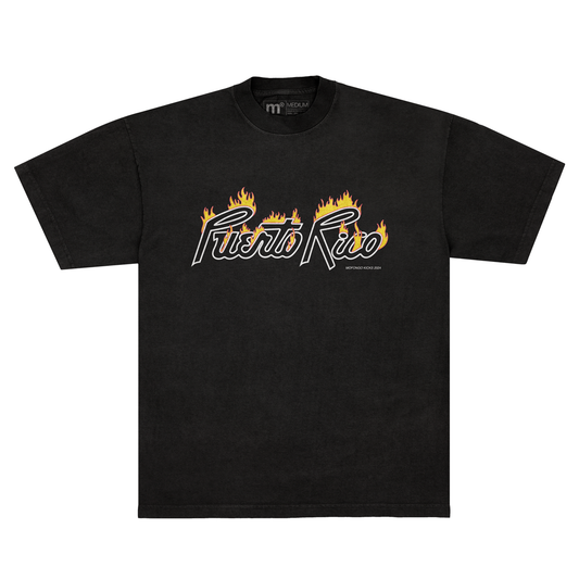 Puerto Rico Flame Tee (Black)