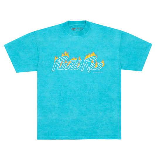 Puerto Rico Flame Tee (Azul Caribe)